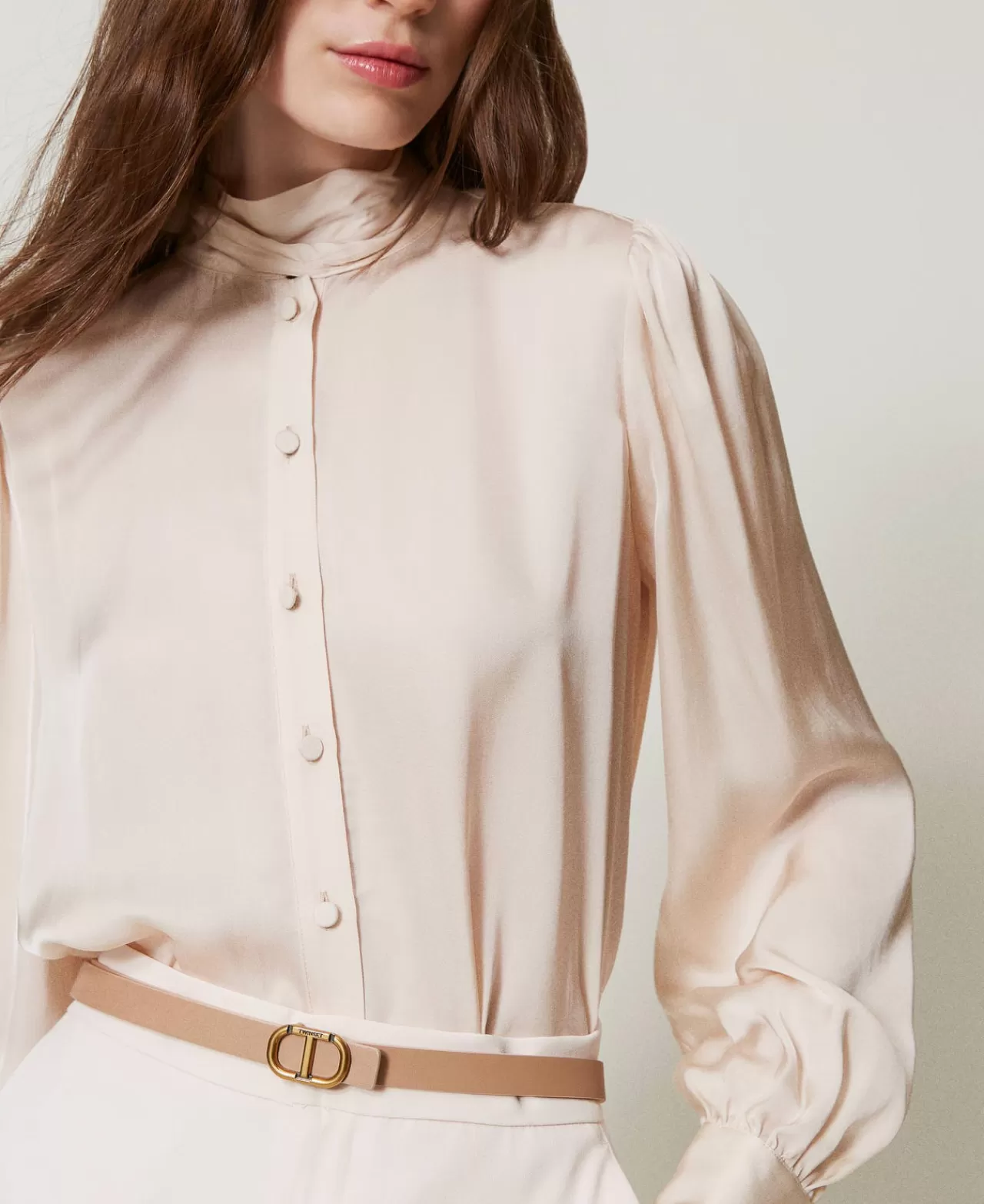 TWINSET Milano Schmaler Wendegürtel Aus Leder Mit Oval T