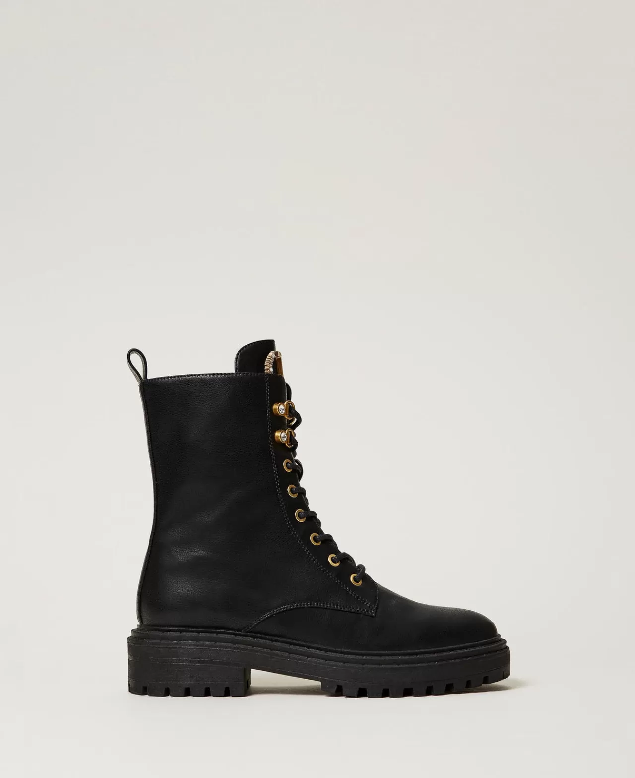 TWINSET Milano Schnürstiefelette Mit „Oval T“ Aus Strass