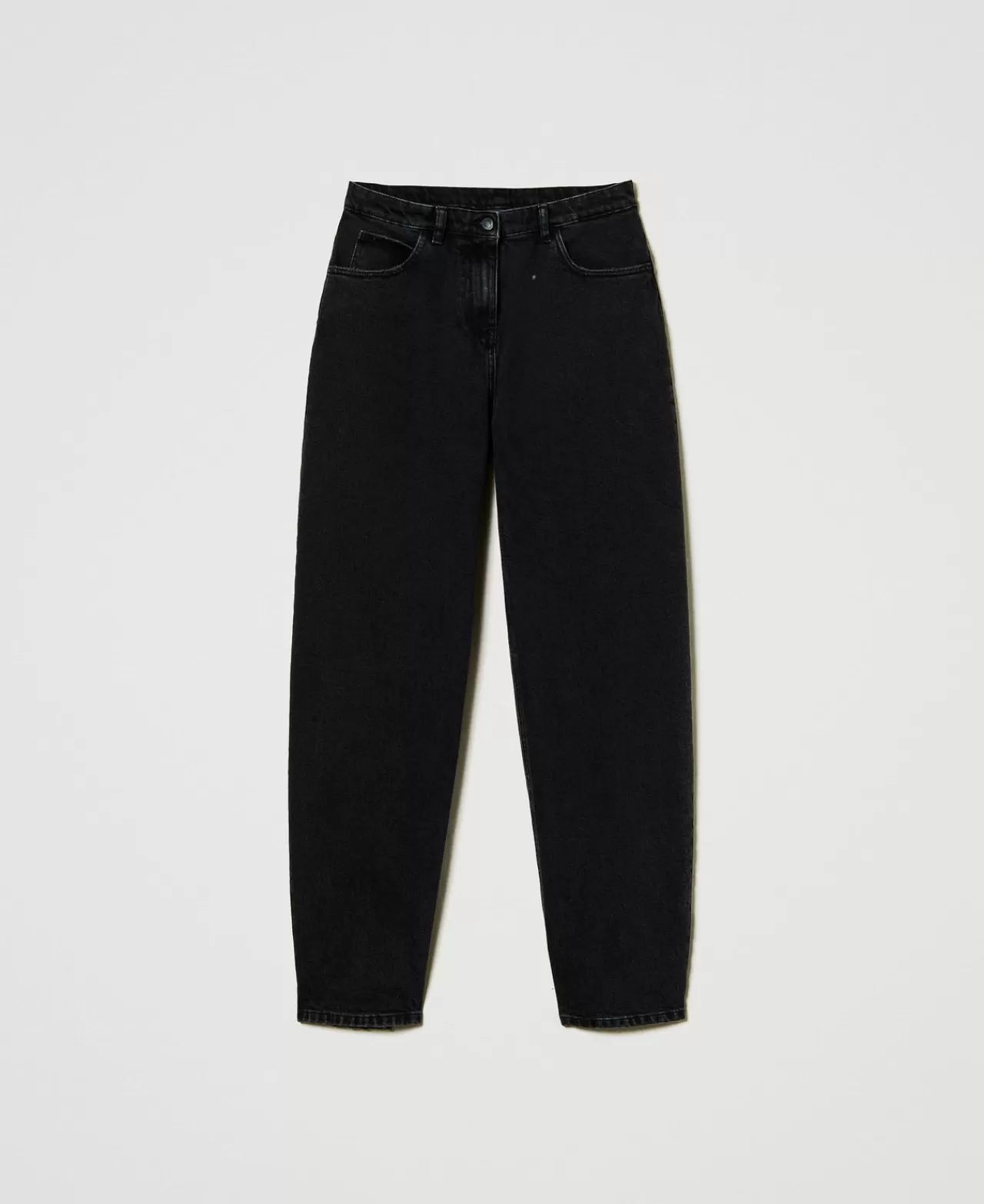 TWINSET Milano Schwarze Carrot-Fit-Jeans Mit Fünf Taschen