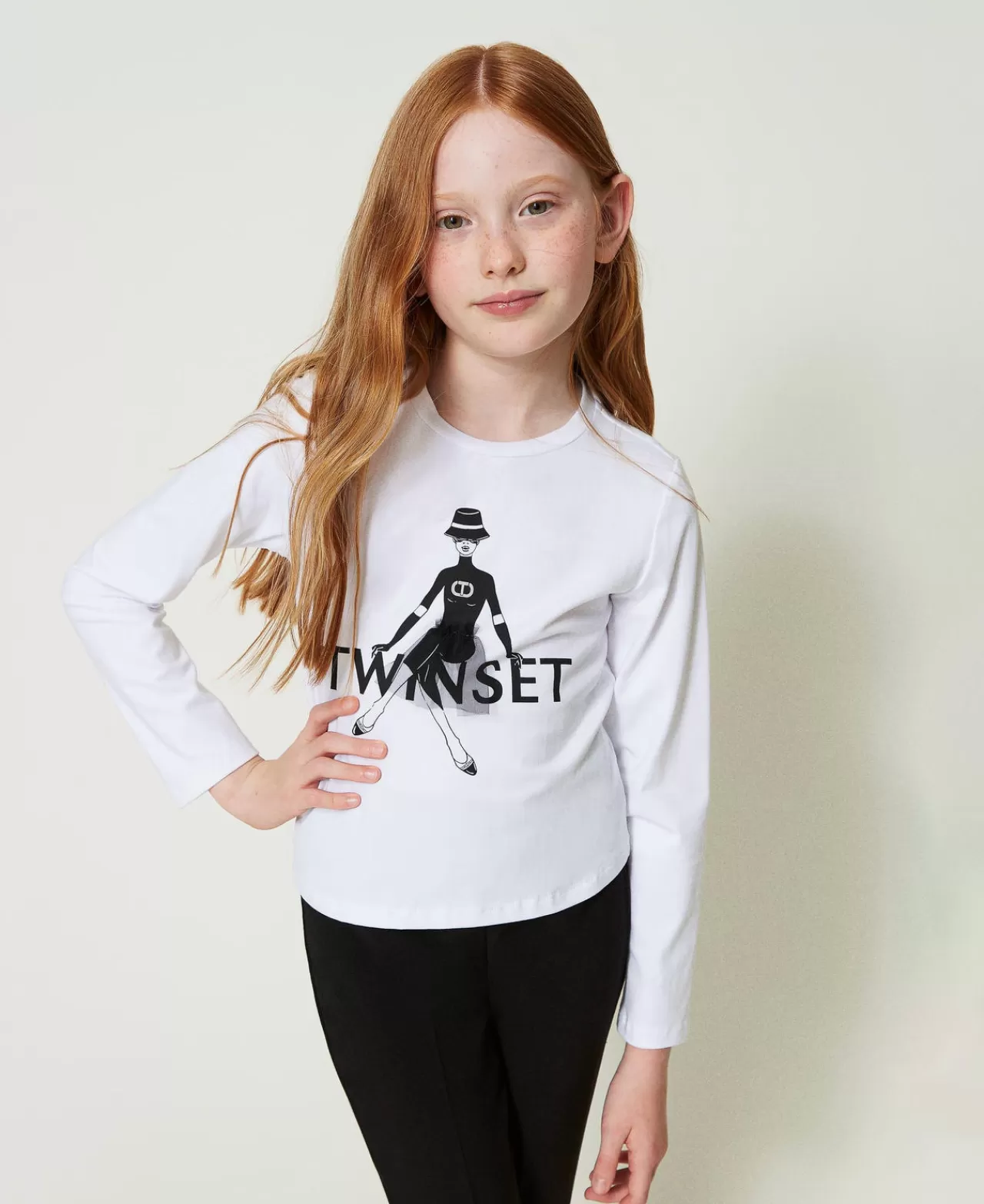 TWINSET Milano Shirt Mit Logoprint Und Glitzer
