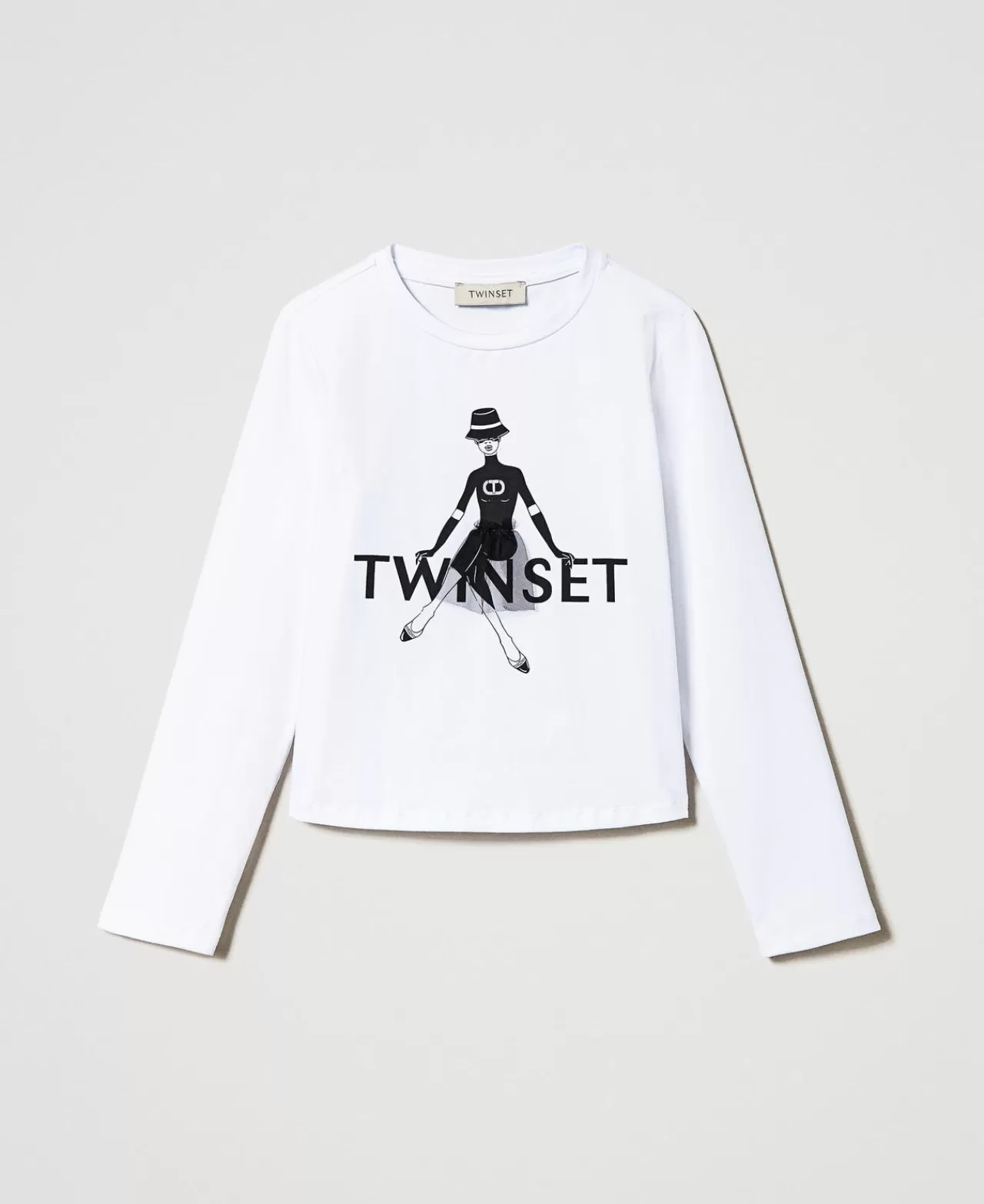 TWINSET Milano Shirt Mit Logoprint Und Glitzer