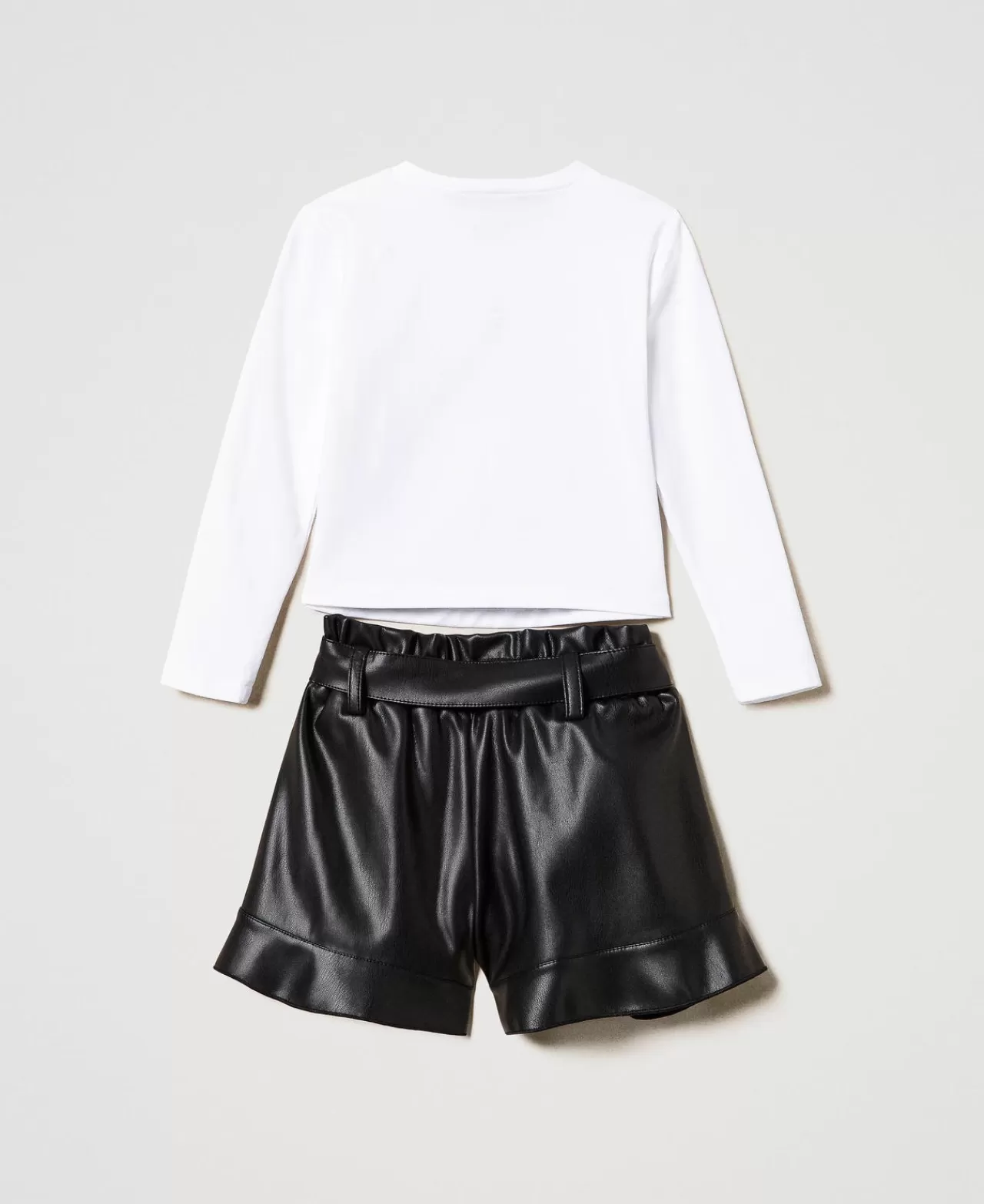 TWINSET Milano Shirt Mit Print Und Volantshorts