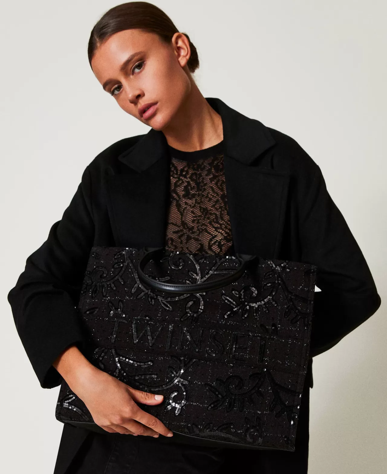 TWINSET Milano Shopper „Victoria“ Mit Stickereien Und Logo