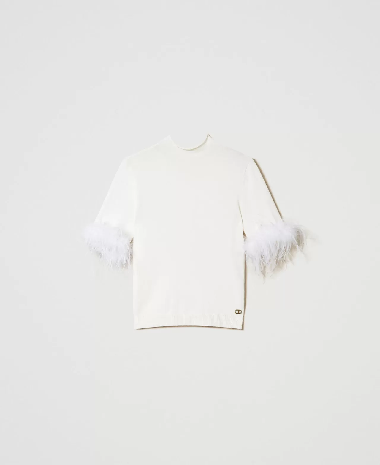 TWINSET Milano Stehkragenpullover Mit Federn