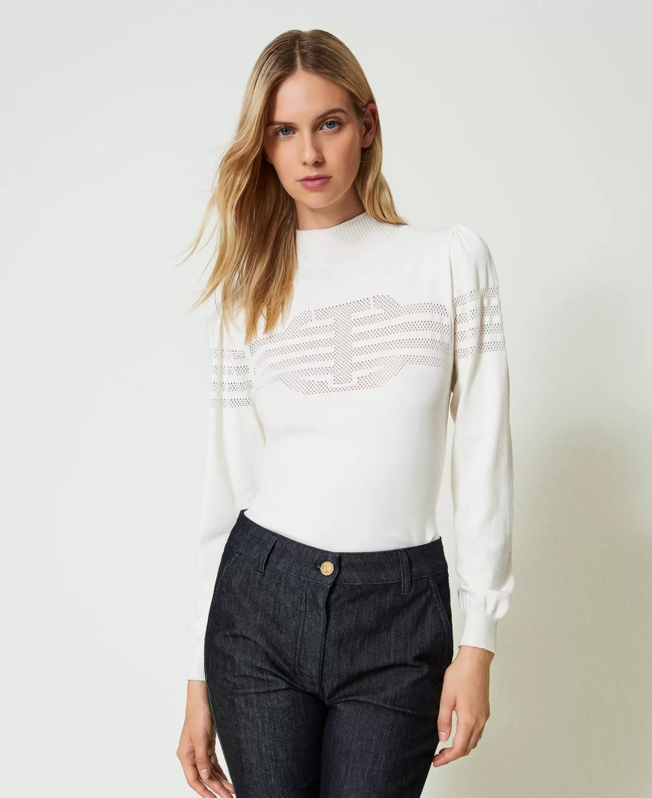 TWINSET Milano Stehkragenpullover Mit „Oval T“-Detail