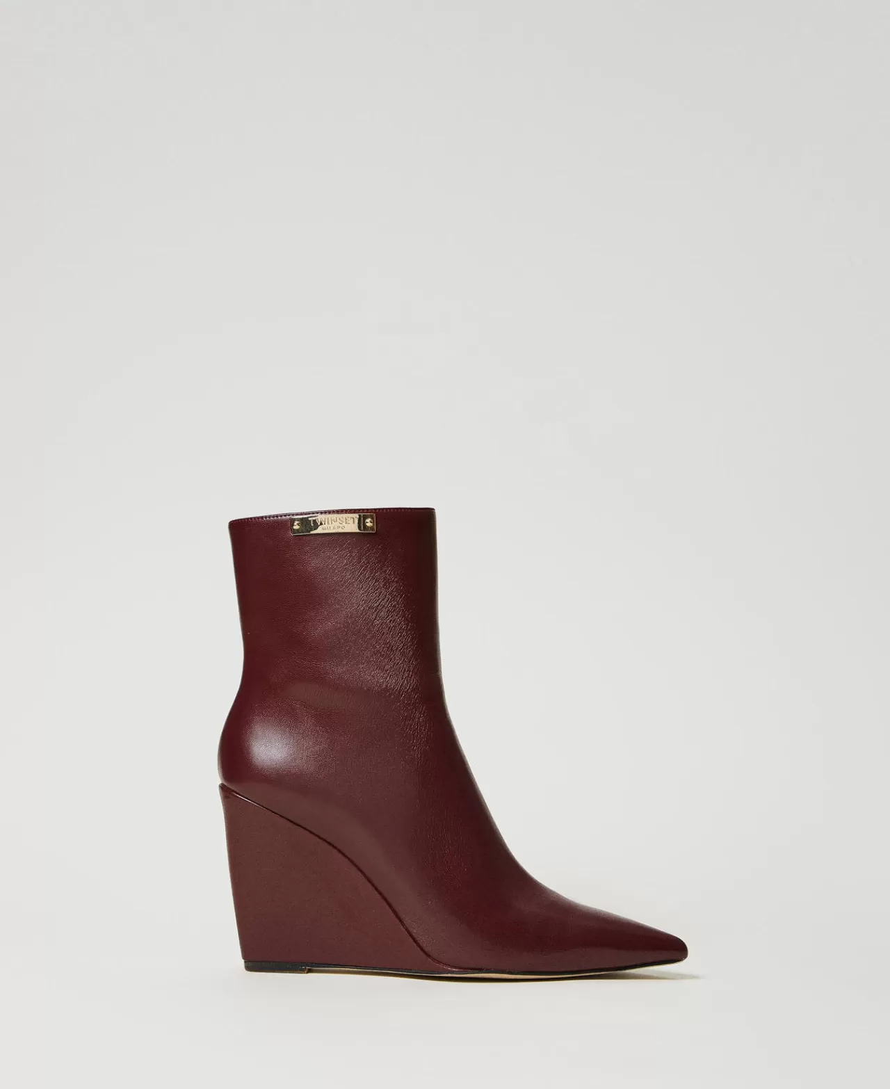 TWINSET Milano Stiefelette Mit Keilsohle Und Logoplakette
