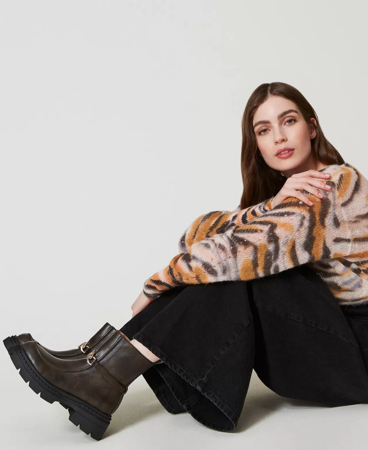 TWINSET Milano Stiefelette Mit „Oval T“-Ziertrense