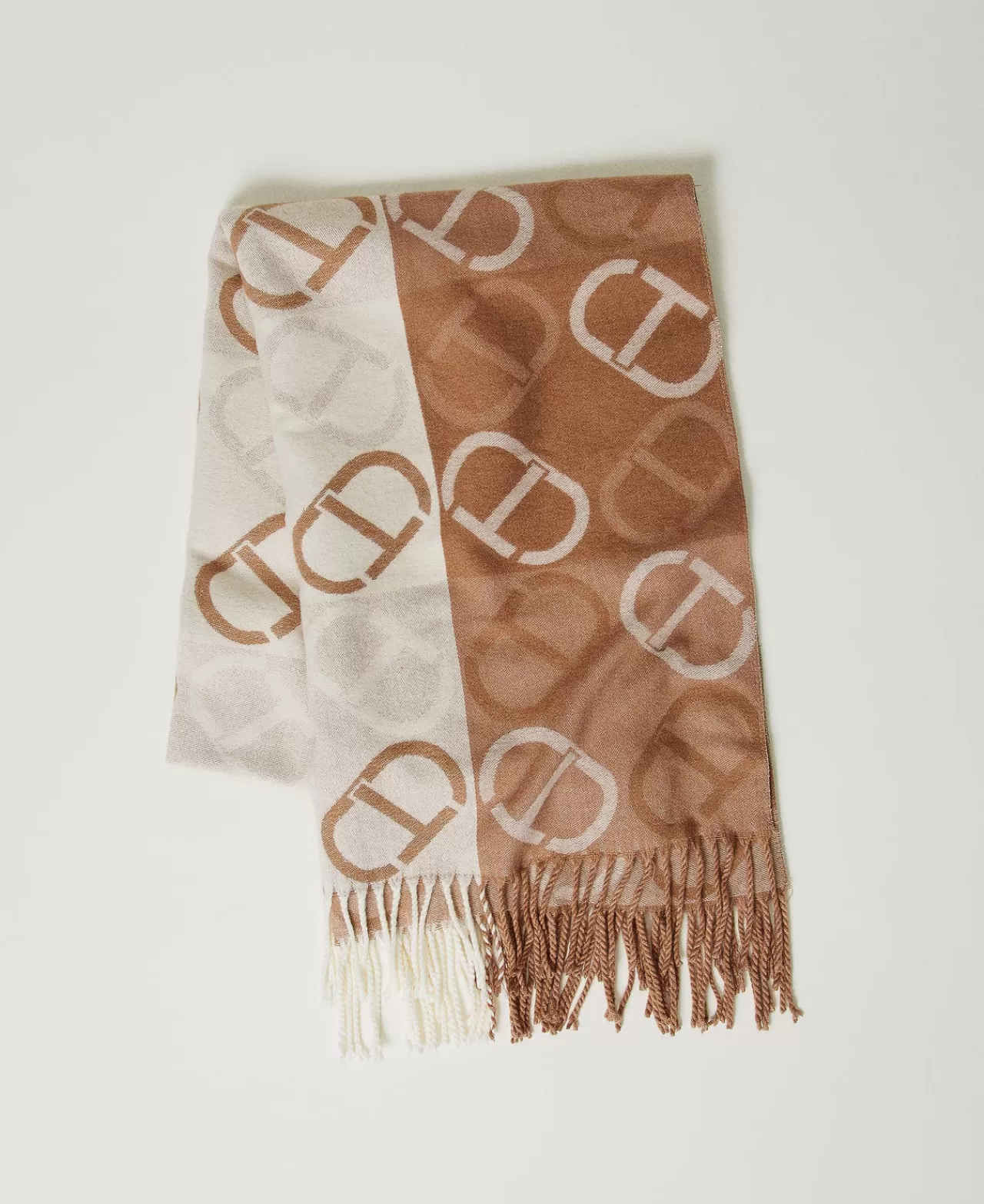 TWINSET Milano Stola Aus Jacquardtuch Mit Oval Ts
