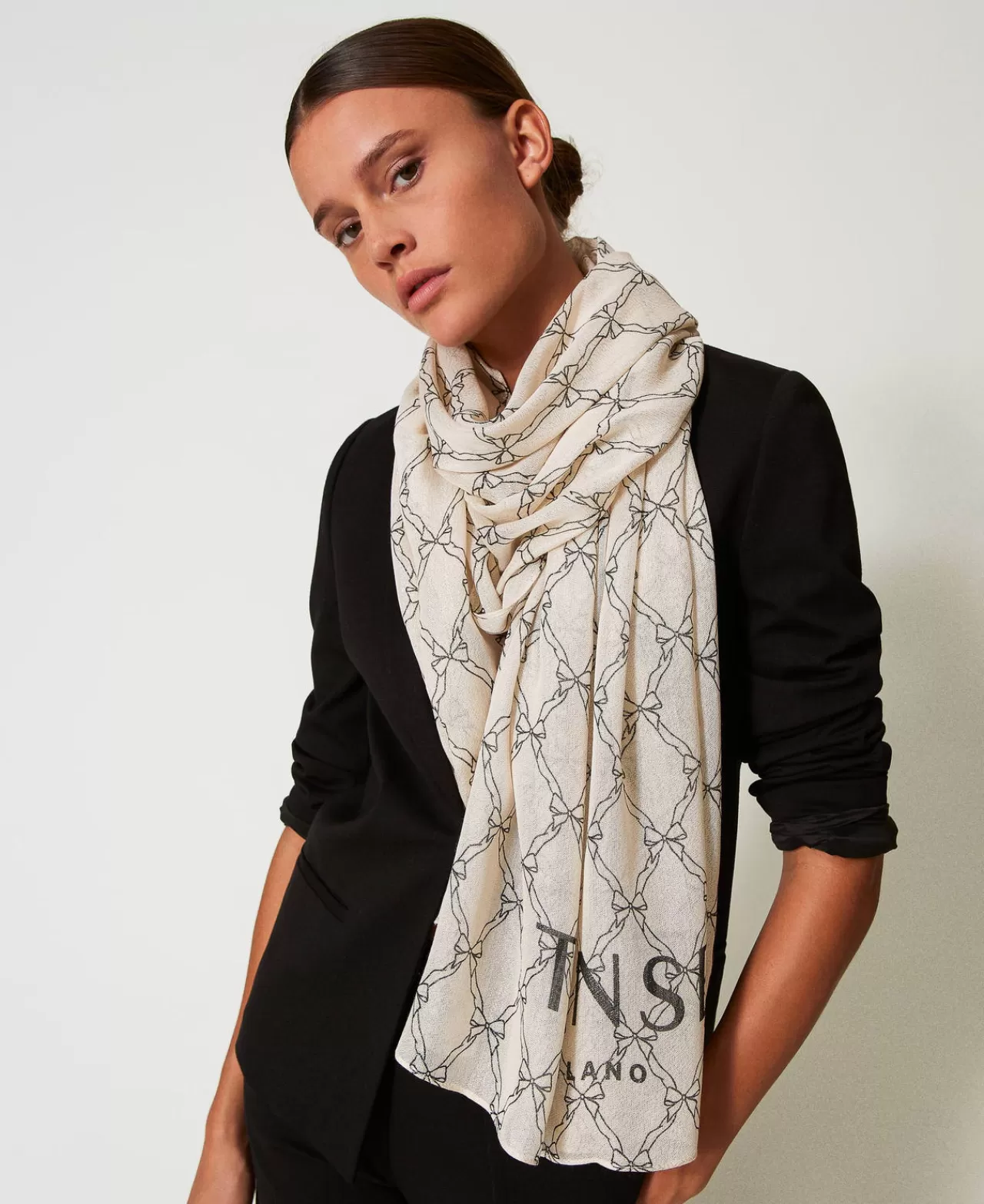 TWINSET Milano Stola Mit Schleifenprint Und Logo