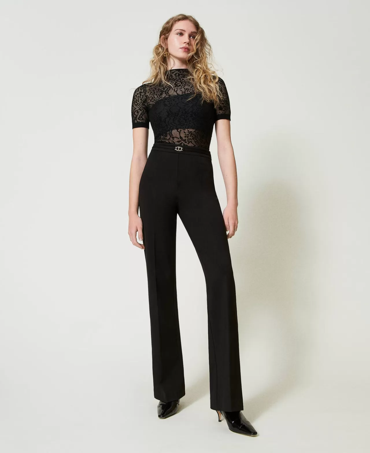TWINSET Milano Straight-Leg-Hose Mit „Oval T“-Gürtel