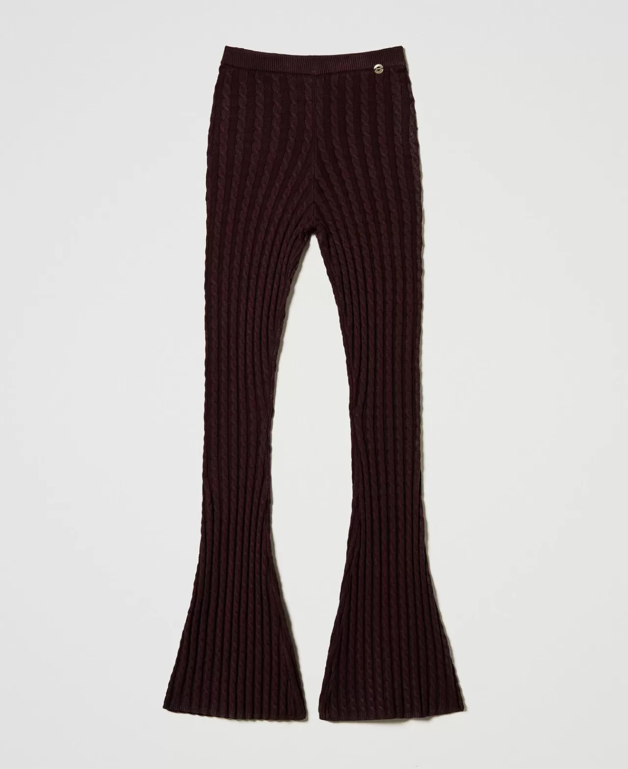 TWINSET Milano Strickhose Mit Zopfmuster Im Flare-Fit