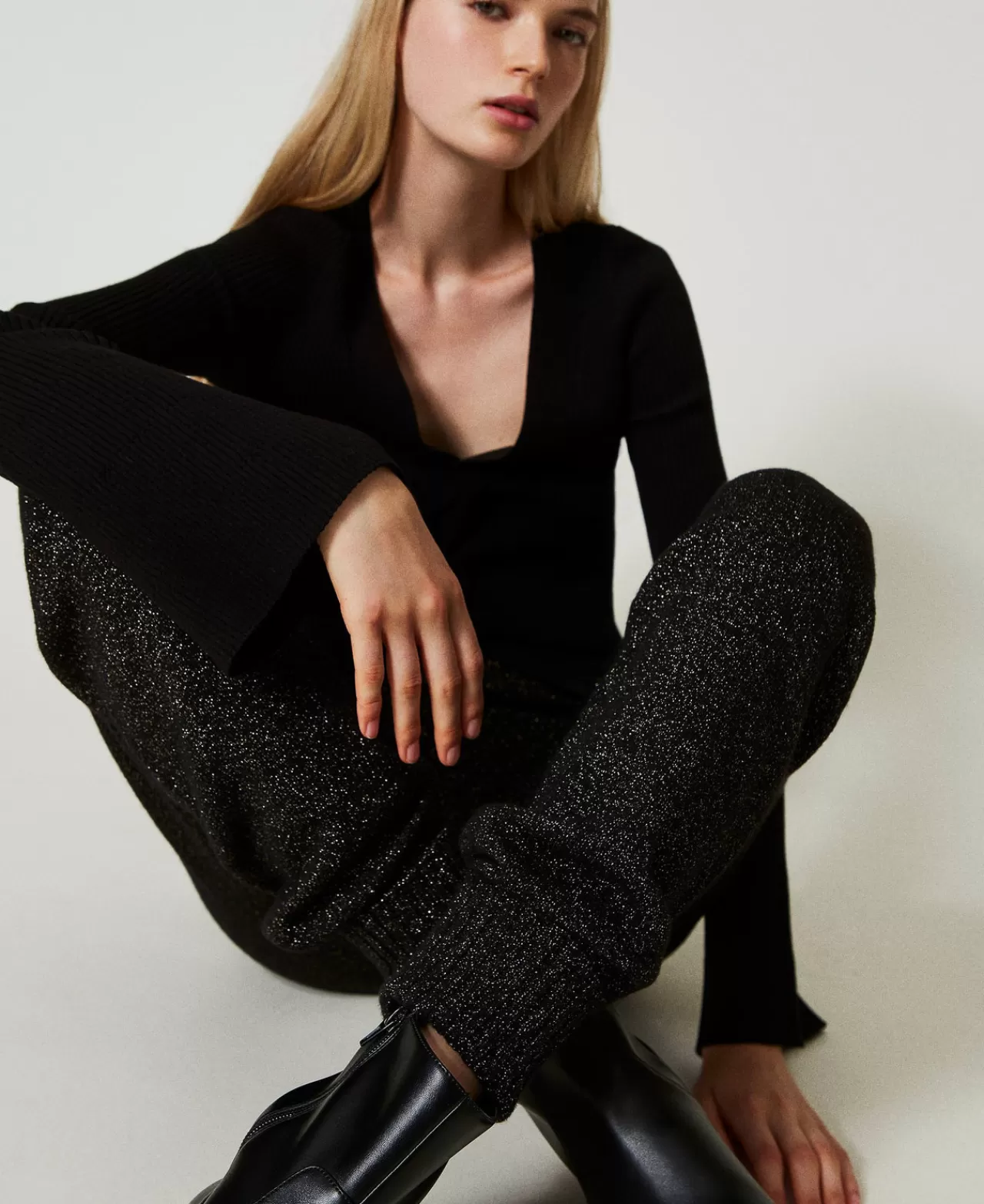 TWINSET Milano Strick-Joggers Aus Wolle-Lurex-Mischung