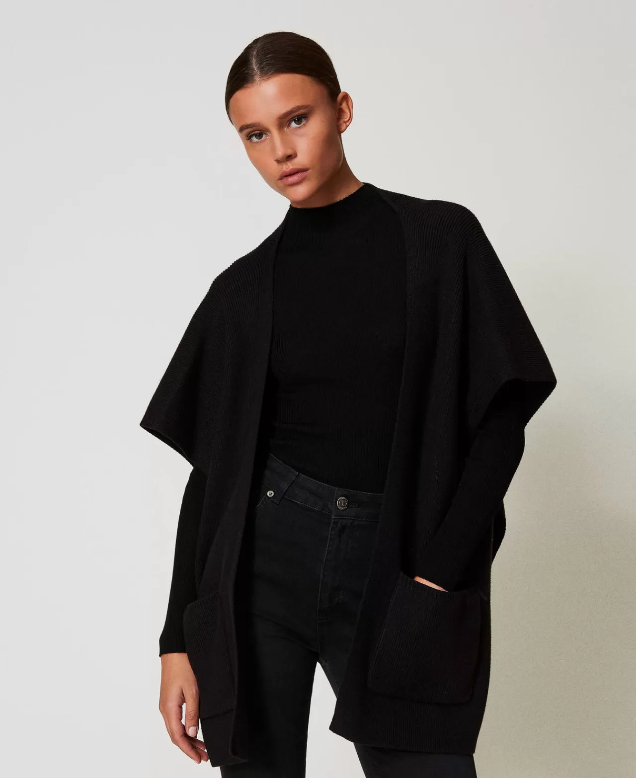 TWINSET Milano Strickponcho Mit Sticklogo