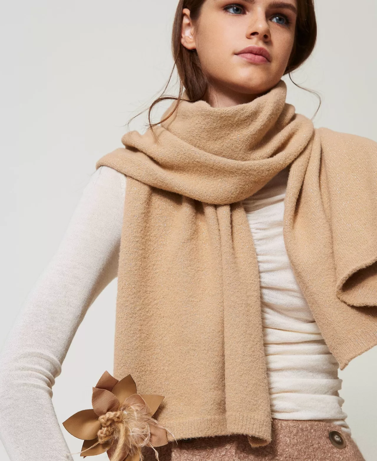 TWINSET Milano Strickschal Mit Blumenbrosche