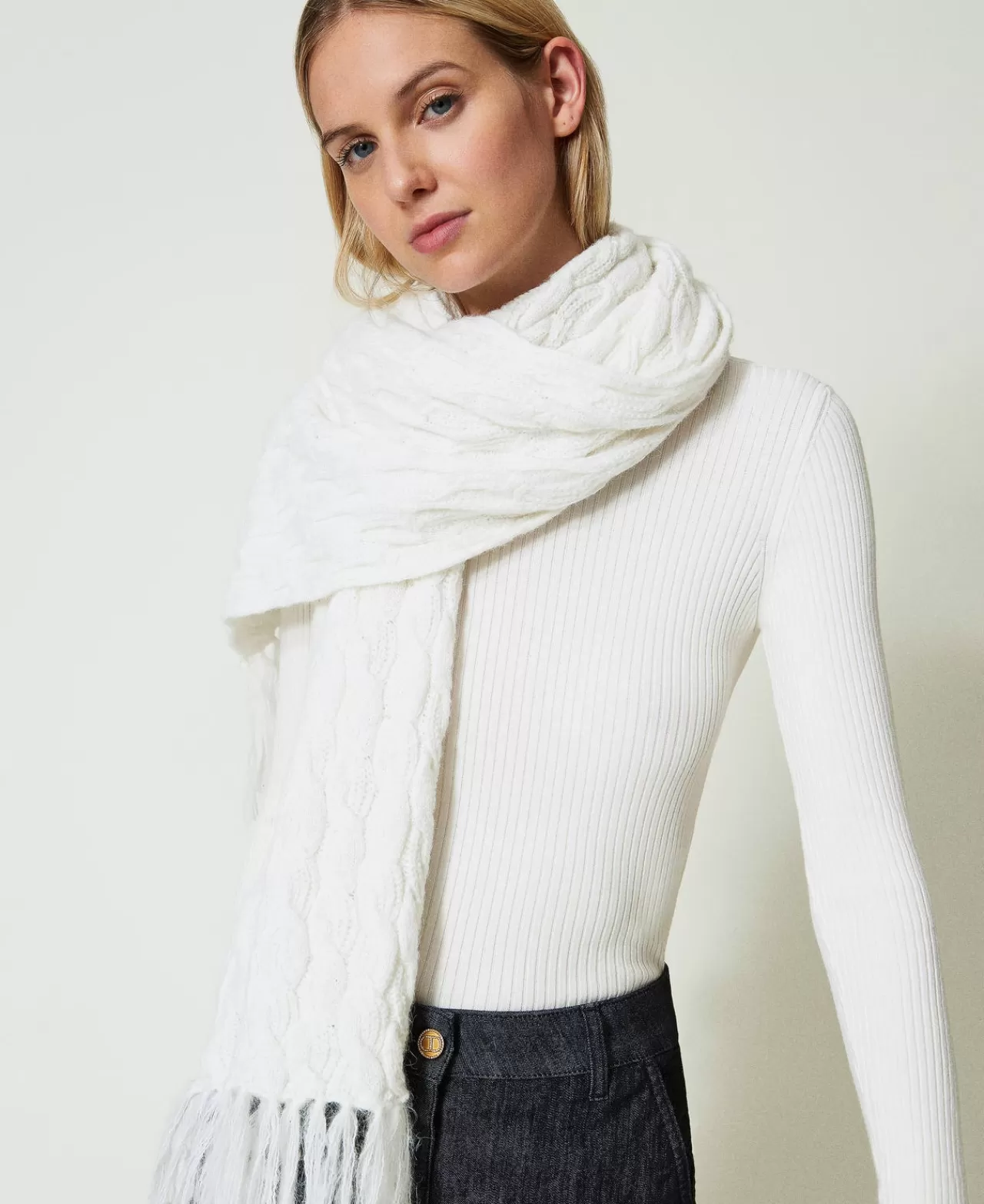 TWINSET Milano Strickschal Mit Zopfmuster