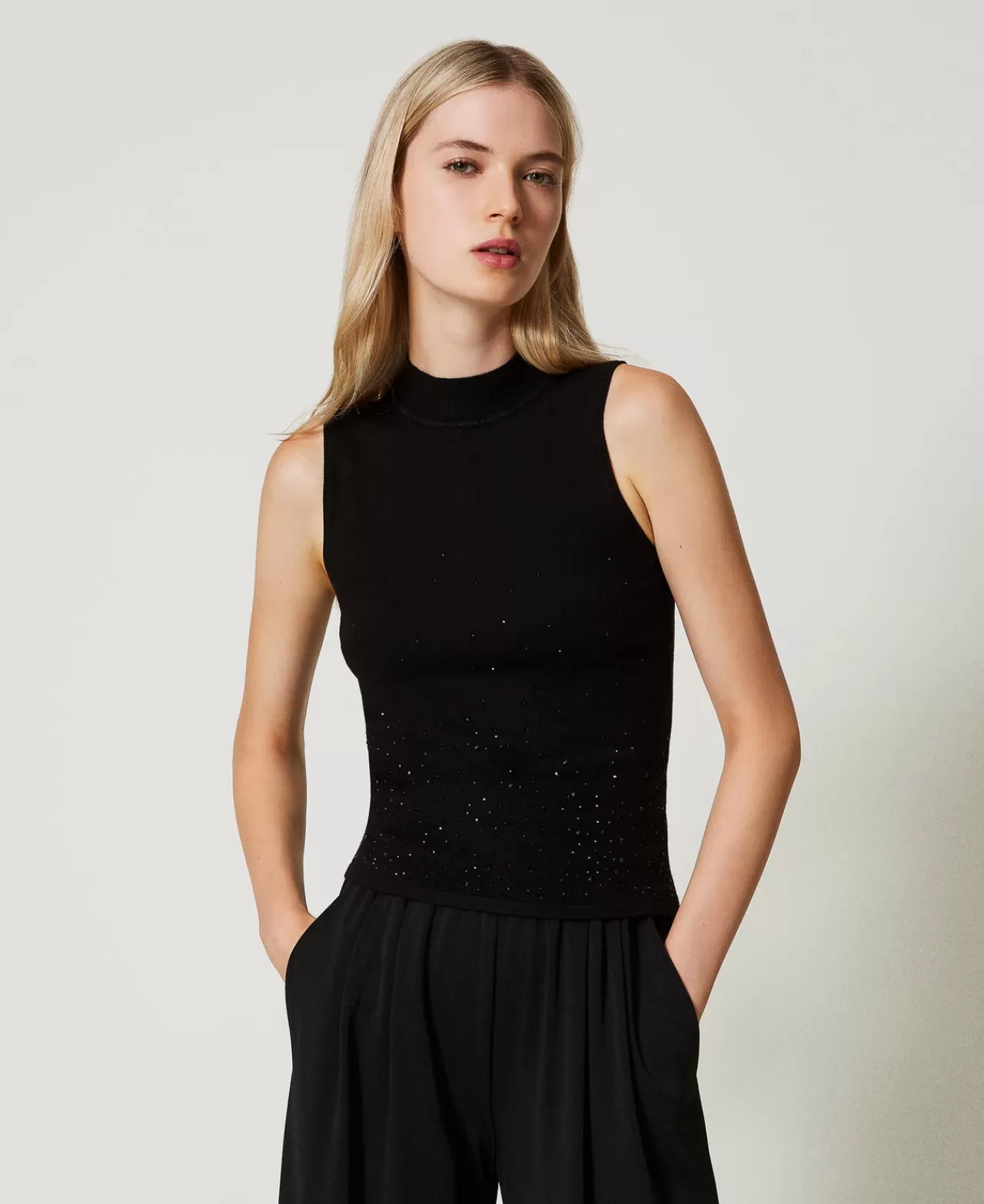 TWINSET Milano Stricktop Mit Strass Im Dégradé