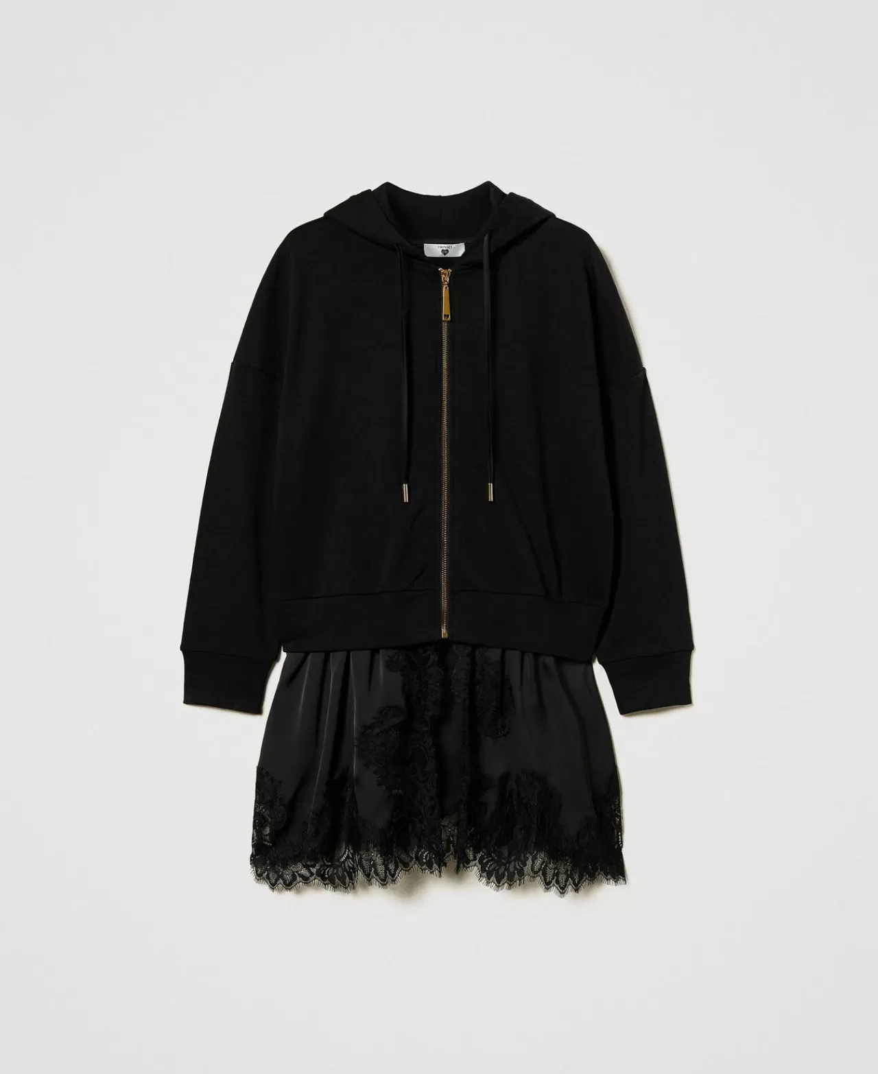 TWINSET Milano Sweatjacke Mit Satin Und Spitze