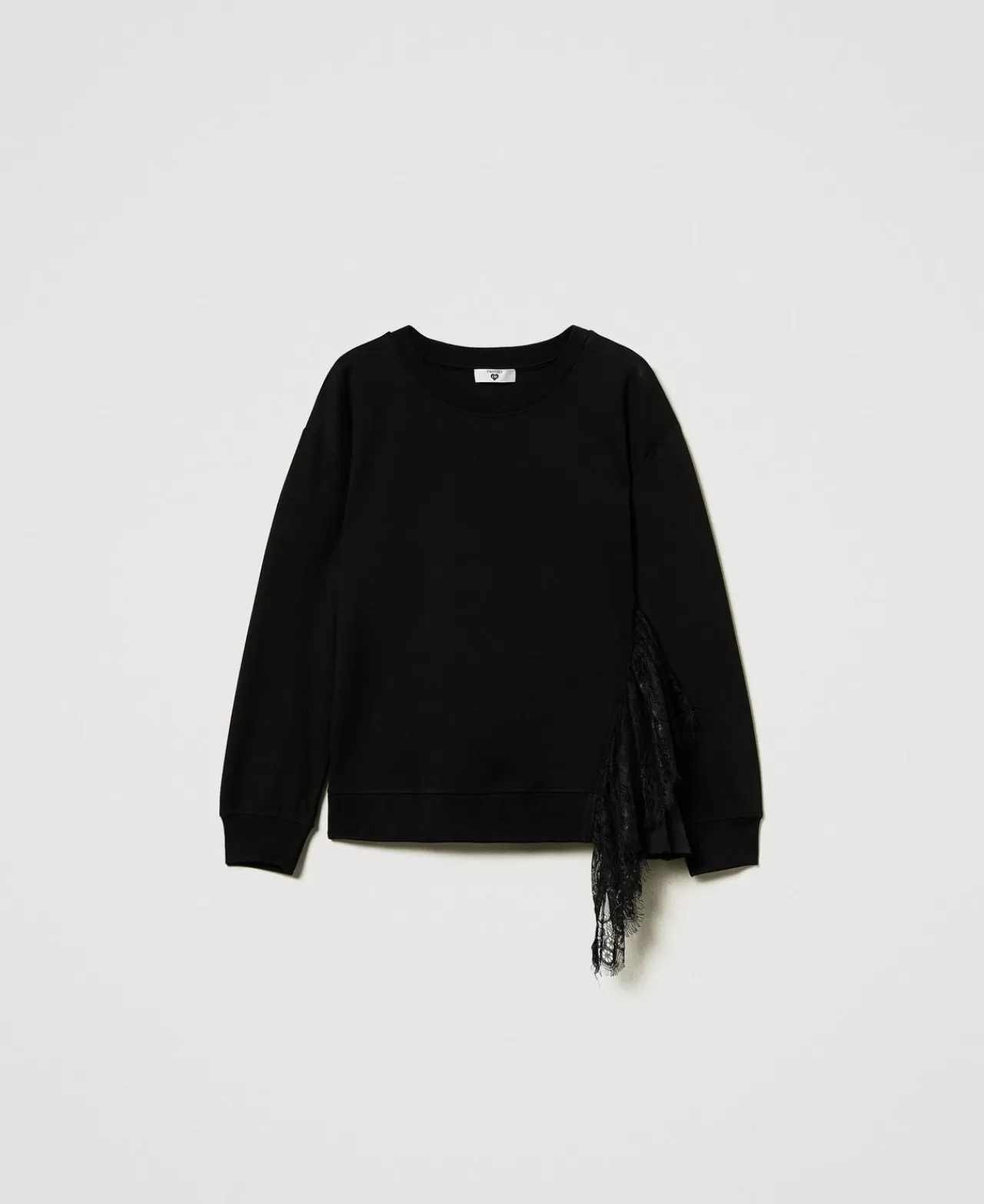TWINSET Milano Sweatshirt Mit Plissees Und Spitze