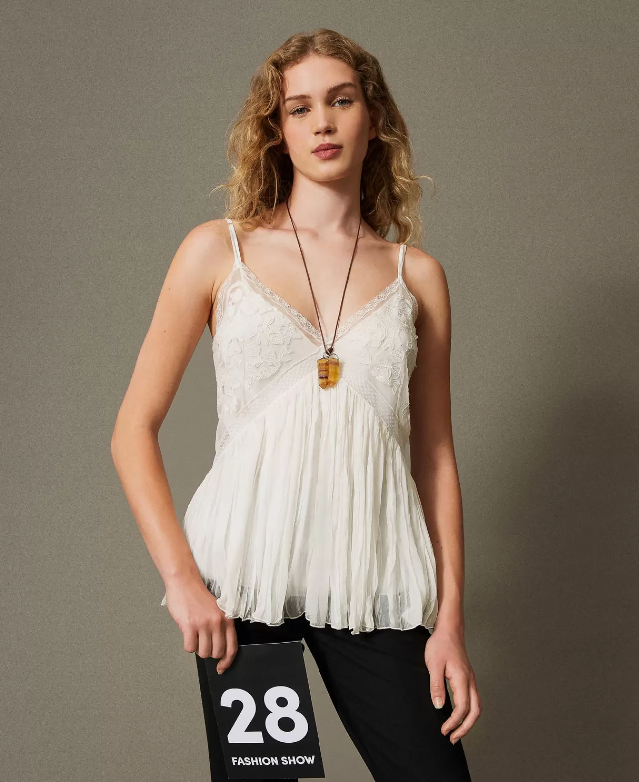 TWINSET Milano Top Aus Krepon Und Tüll