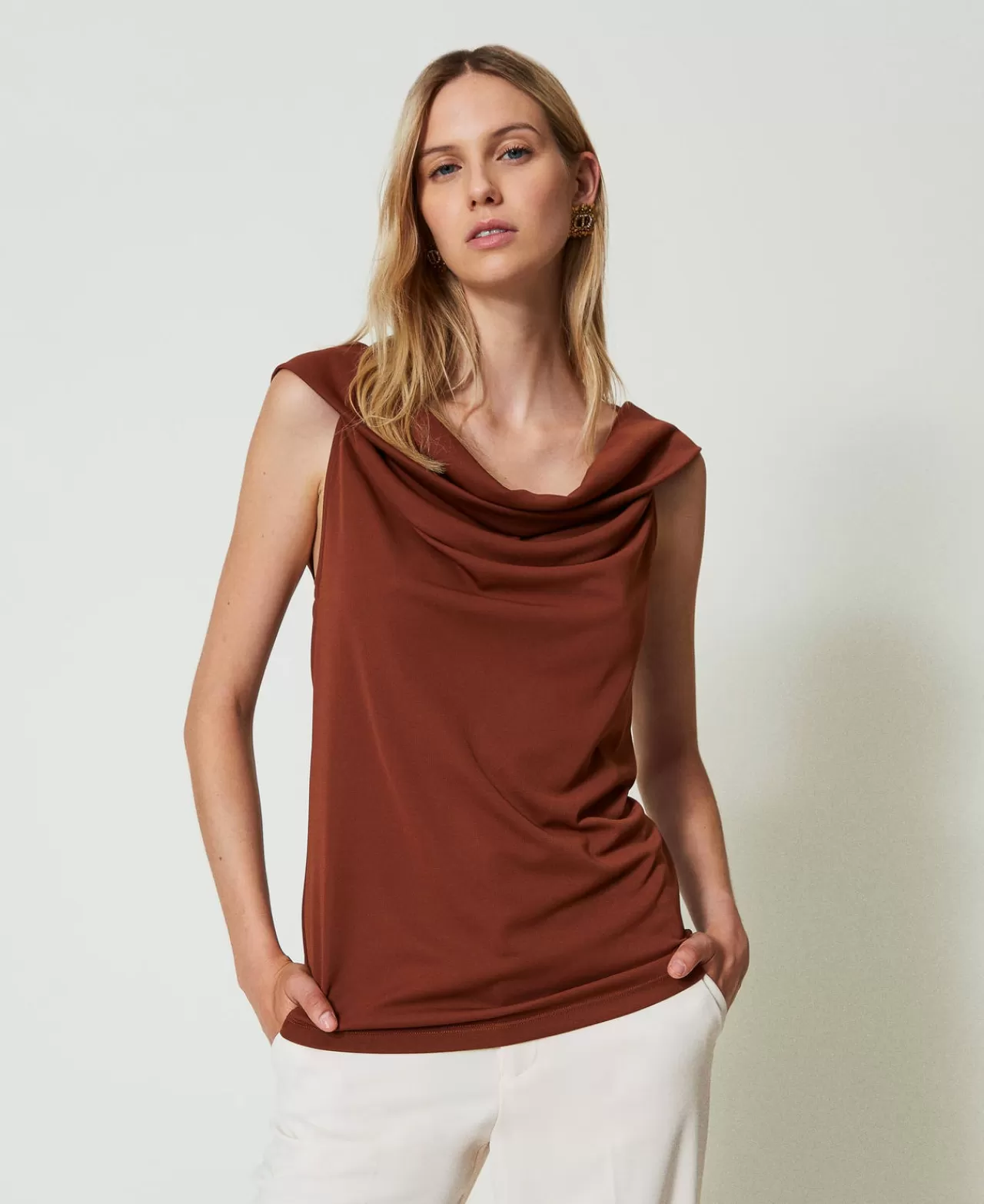 TWINSET Milano Top Mit Wasserfallausschnitt