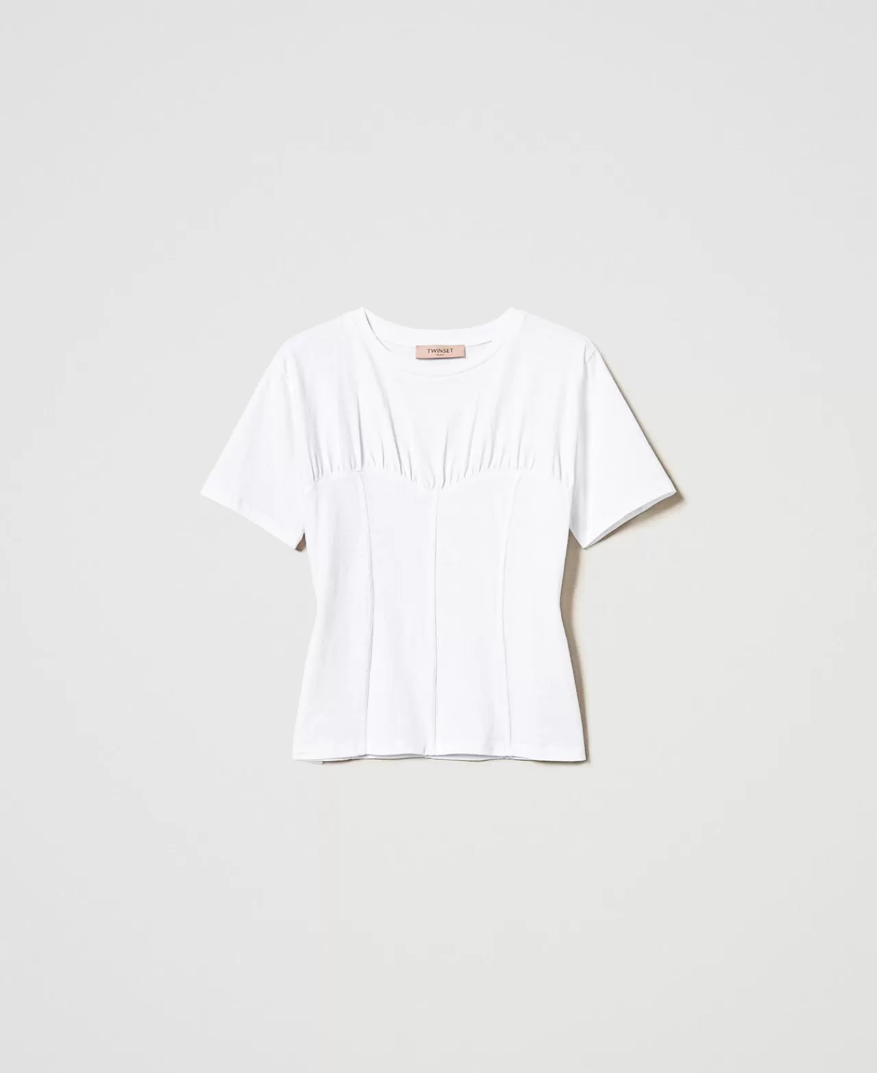 TWINSET Milano T-Shirt Im Regular-Fit Mit Mieder-Design