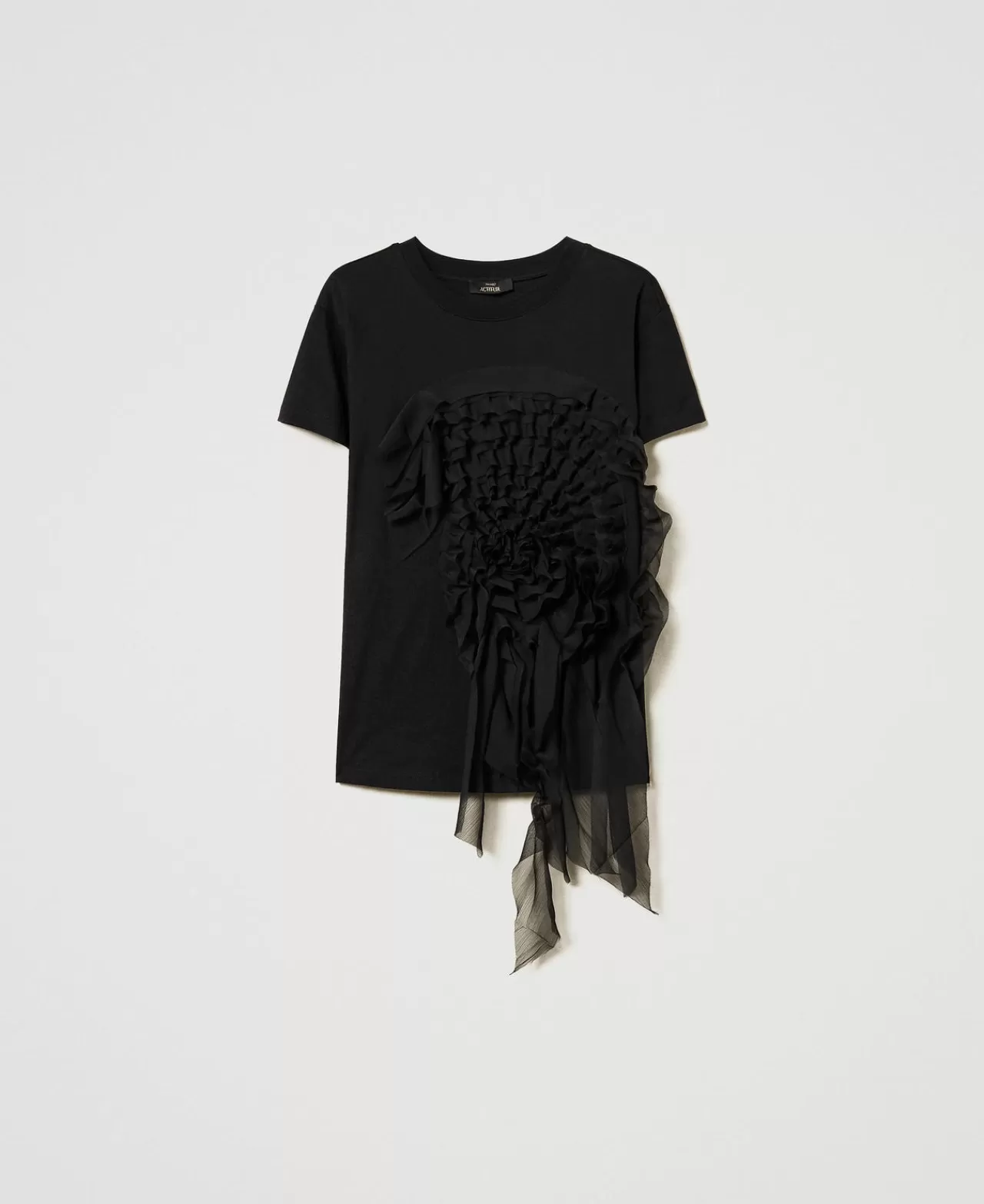 TWINSET Milano T-Shirt Mit Kreponvolant