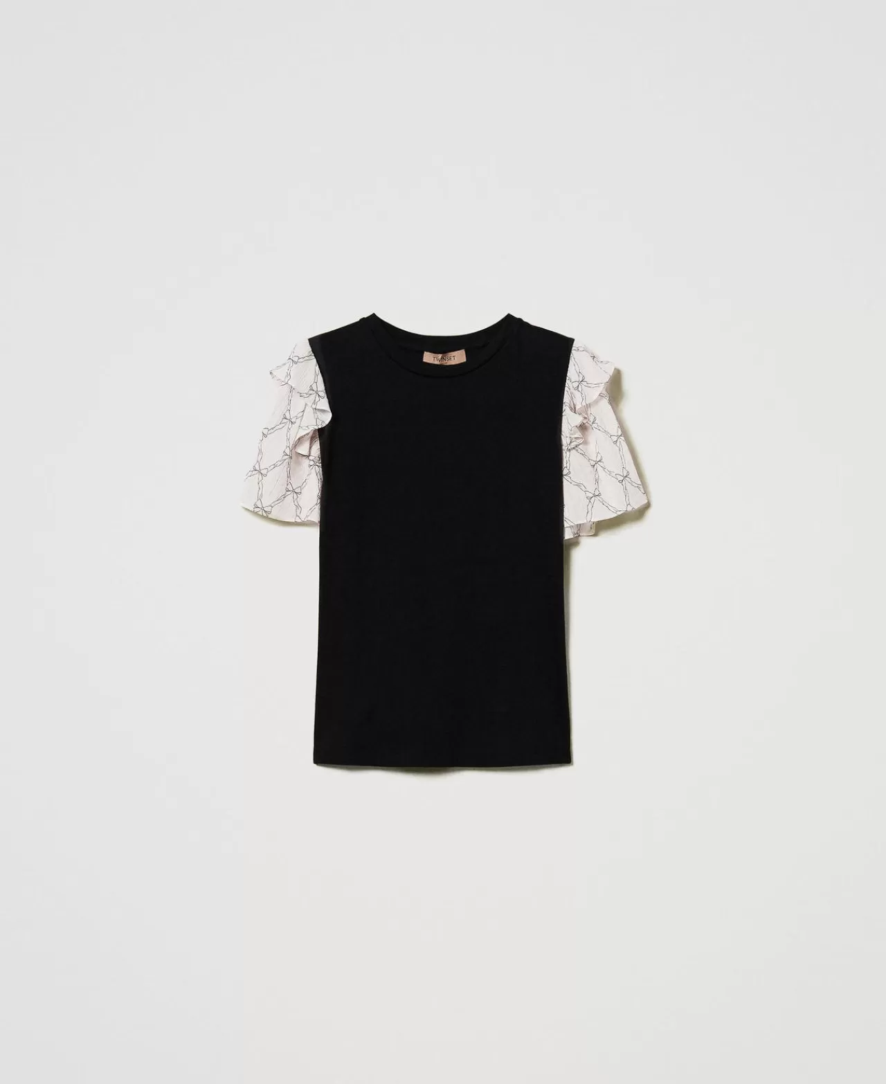 TWINSET Milano T-Shirt Mit Ärmeln Aus Krepon