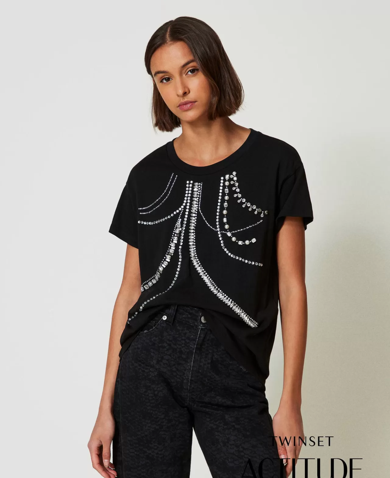 TWINSET Milano T-Shirt Mit Stickereien Und Perlen