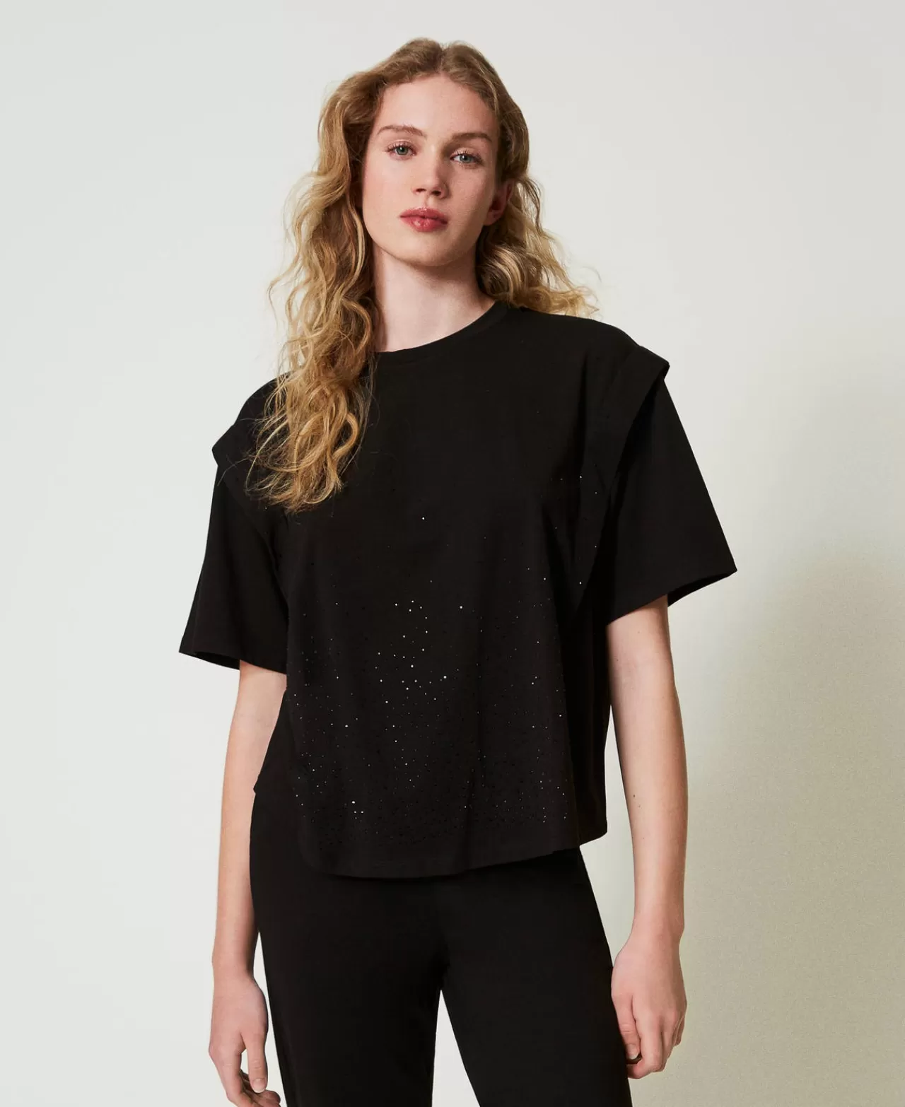 TWINSET Milano T-Shirt Mit Strass Im Dégradé