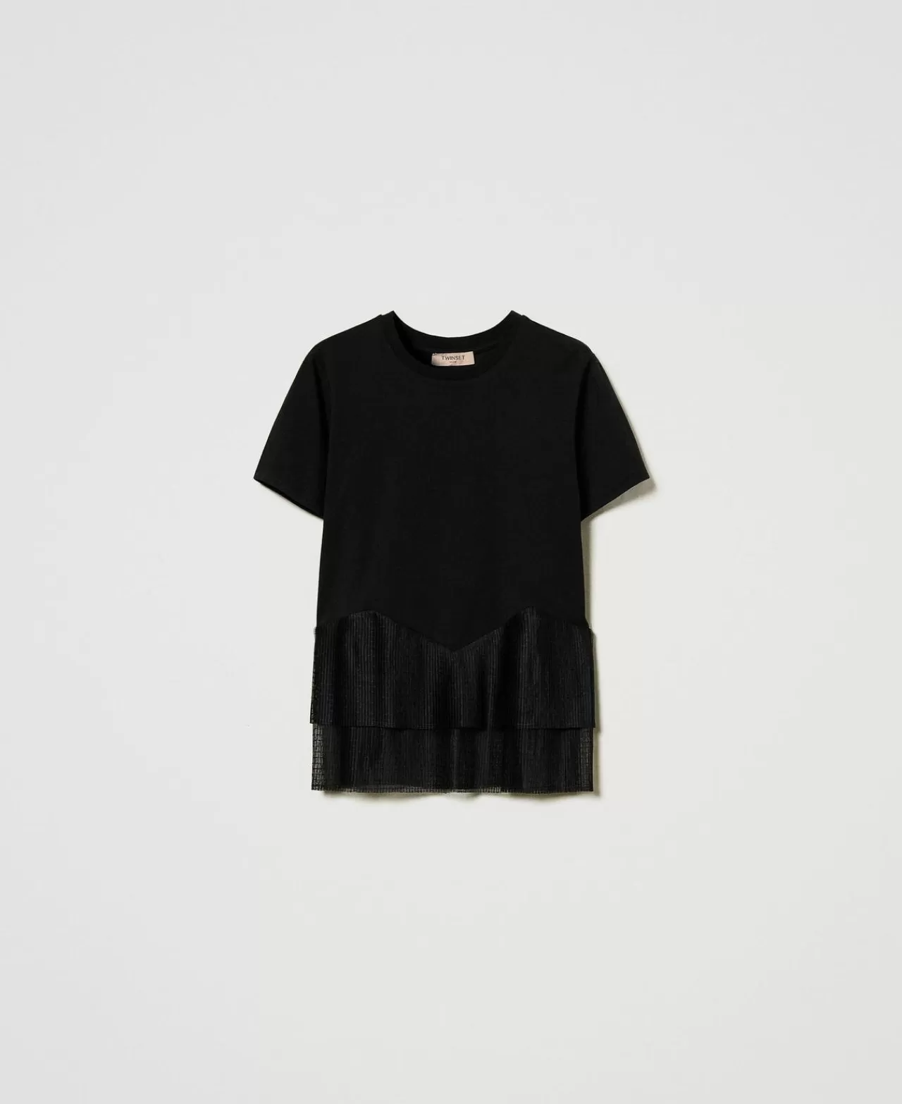 TWINSET Milano T-Shirt Mit Tüllvolants
