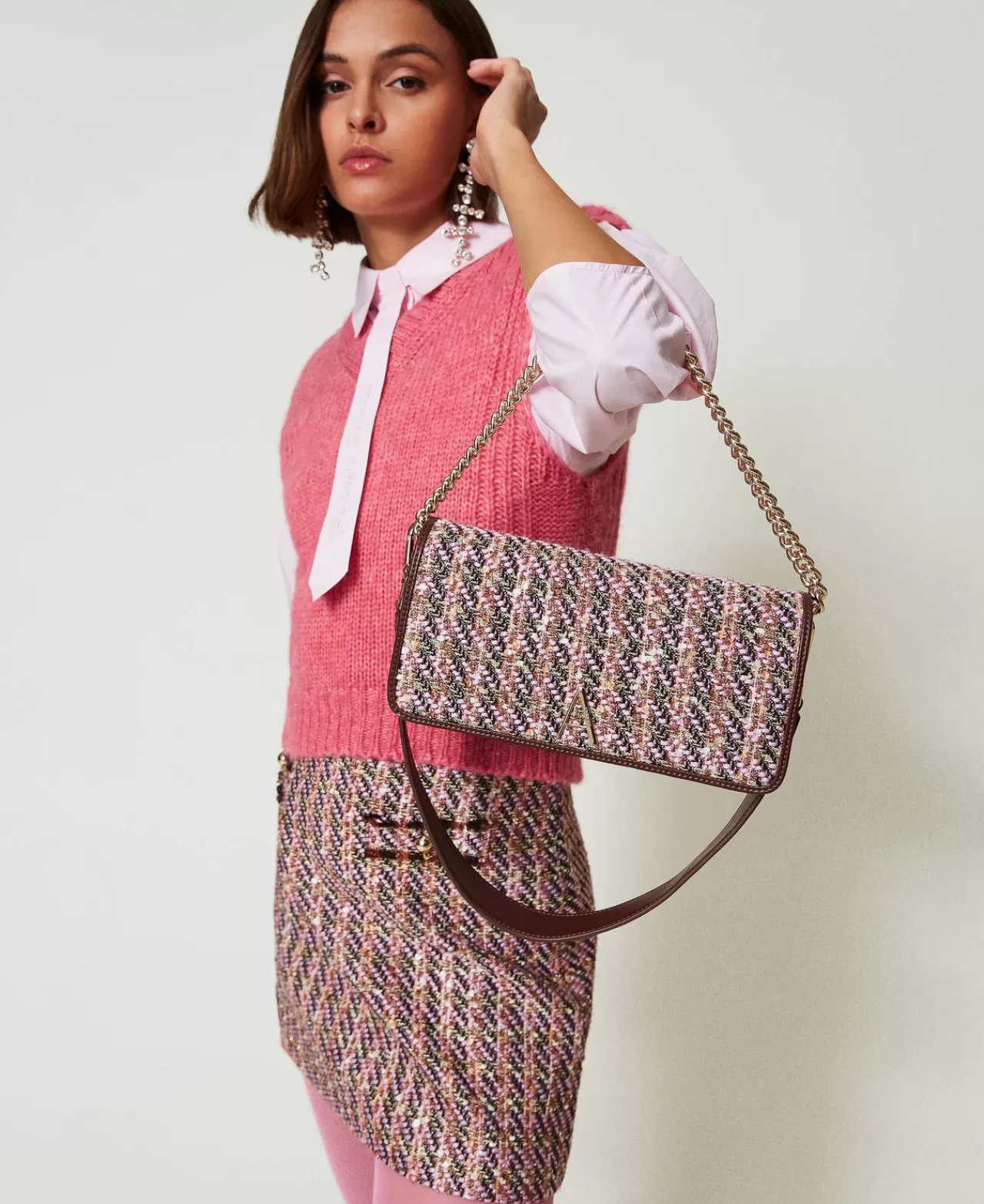 TWINSET Milano Umhängetasche Mit Mehrfarbigem Bouclé