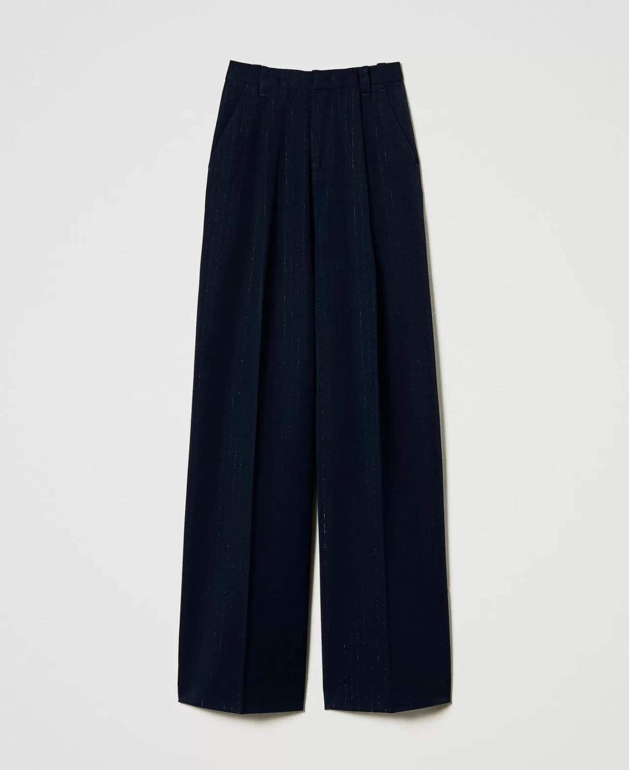 TWINSET Milano Wide-Leg-Hose Mit Lurex-Nadelstreifen