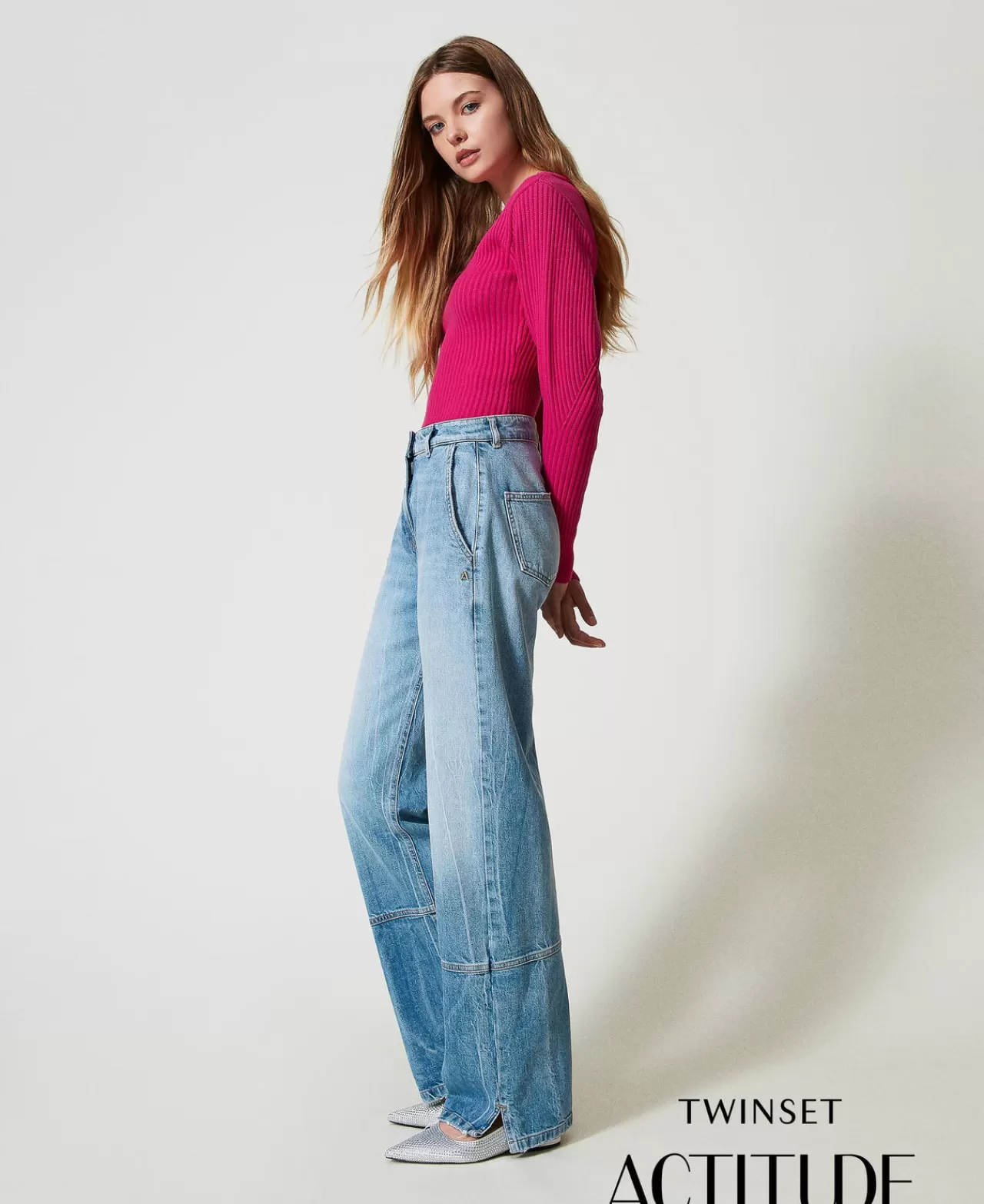 TWINSET Milano Wide-Leg-Jeans Mit Teilungsnähten