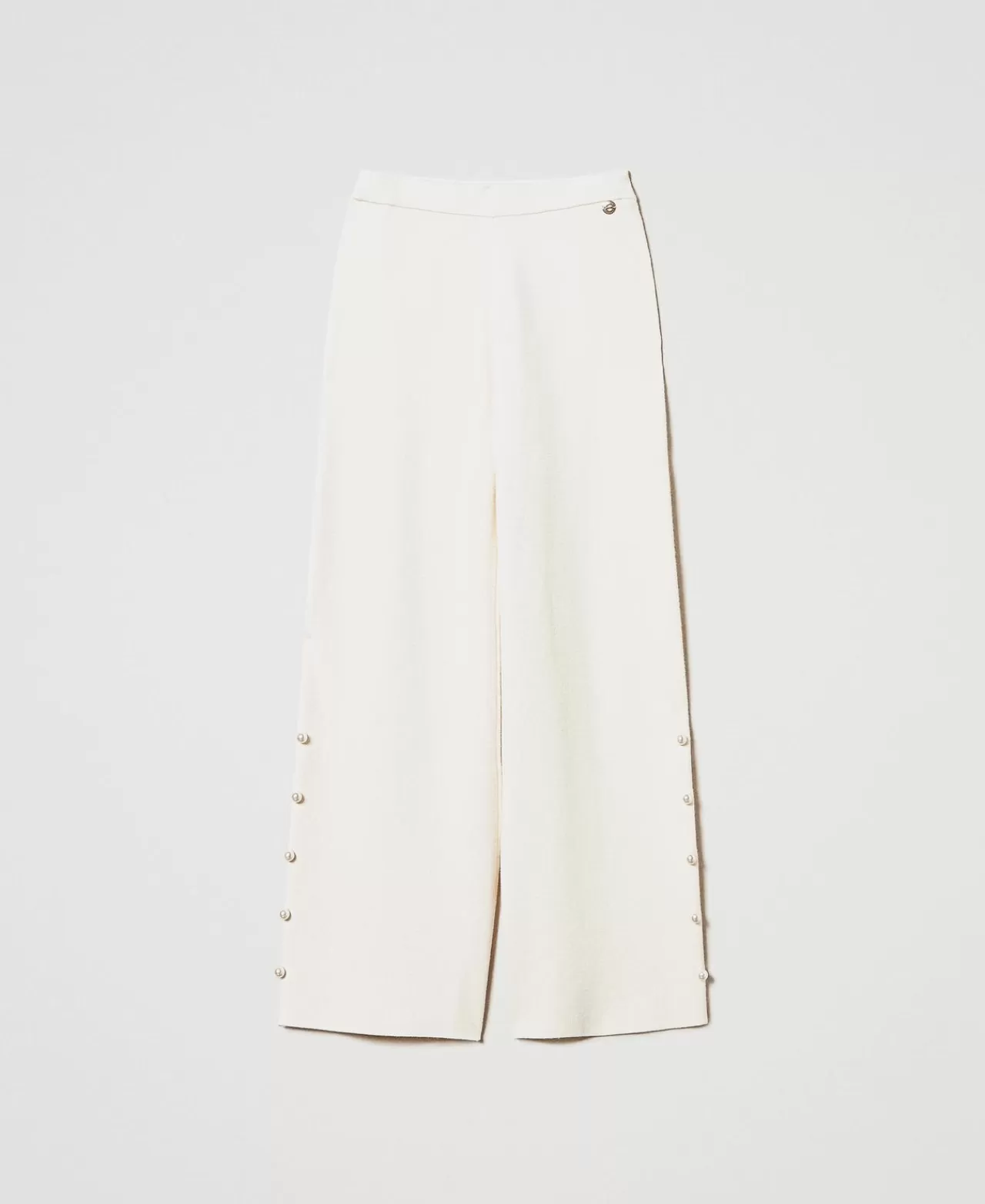 TWINSET Milano Wide-Leg-Strickhose Mit Perlen