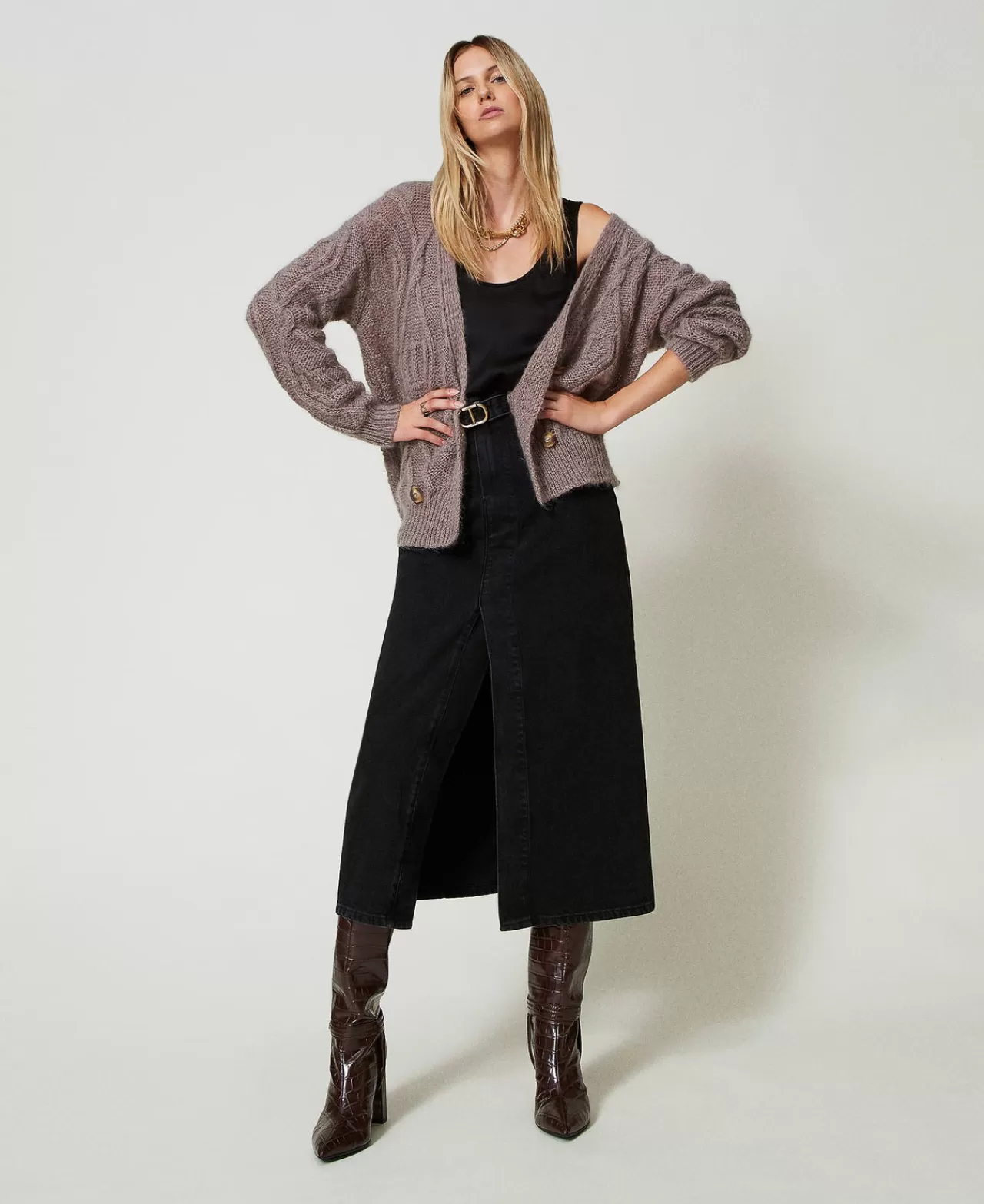 TWINSET Milano Zweireihige Cardigan Aus Mohairmischung