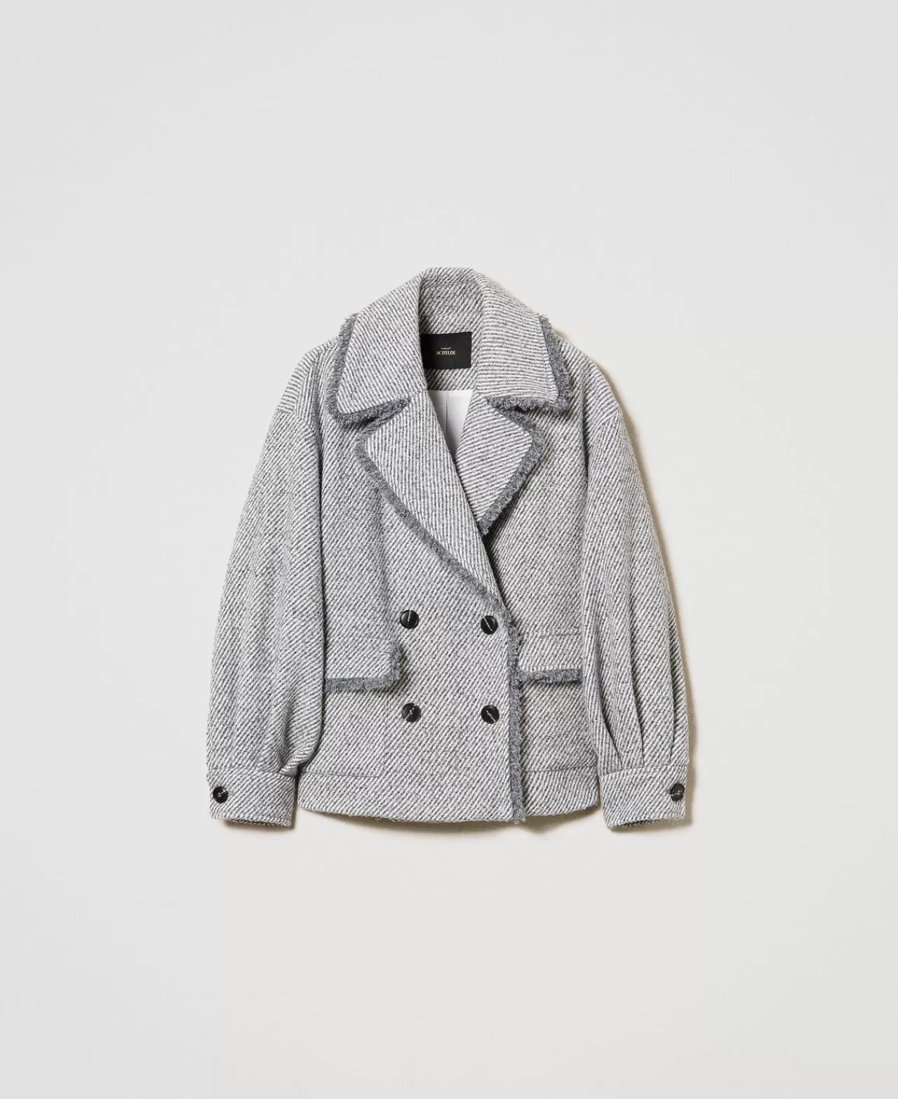 TWINSET Milano Zweireihiger Caban Aus Zweifarbigem Tuch