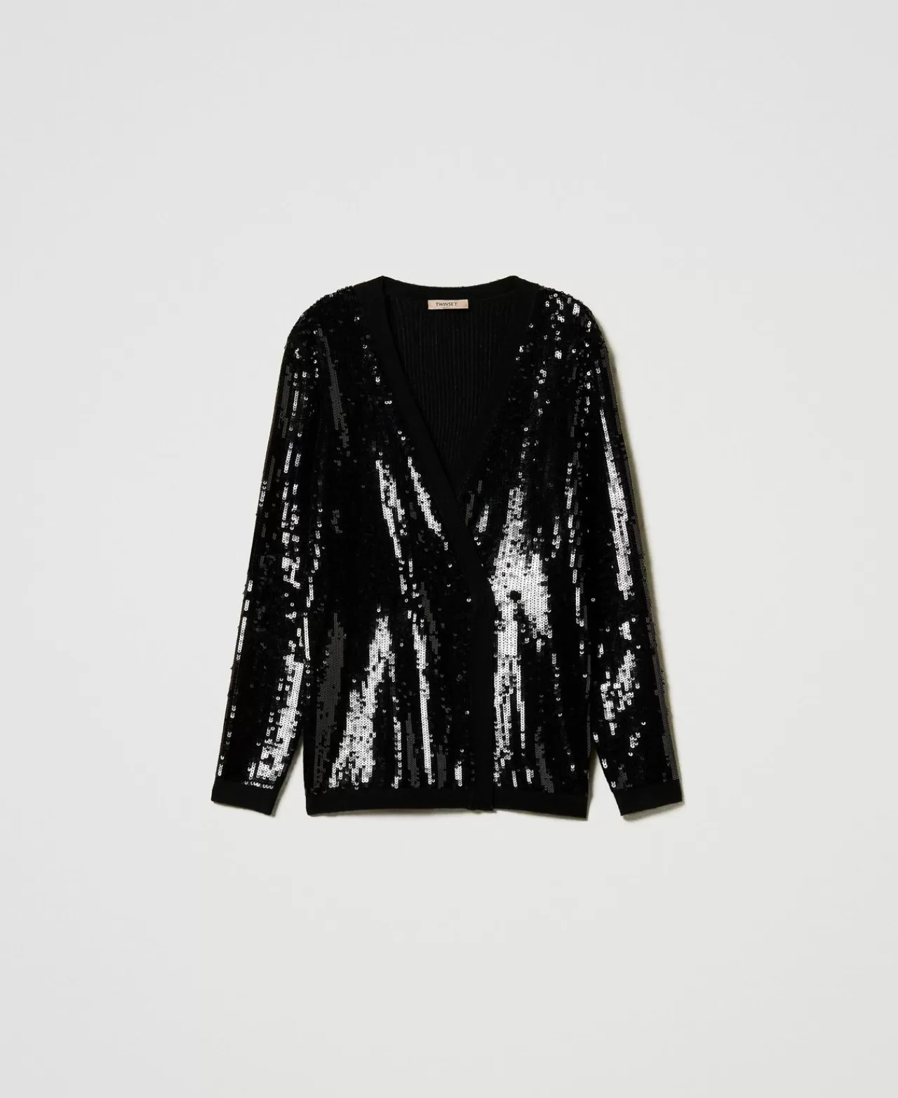 TWINSET Milano Zweireihiger Cardigan Mit Alloverpailletten